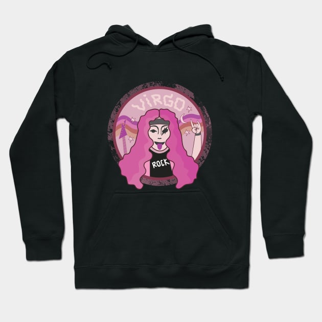 virgo zodiac rock pink Hoodie by Giraroad